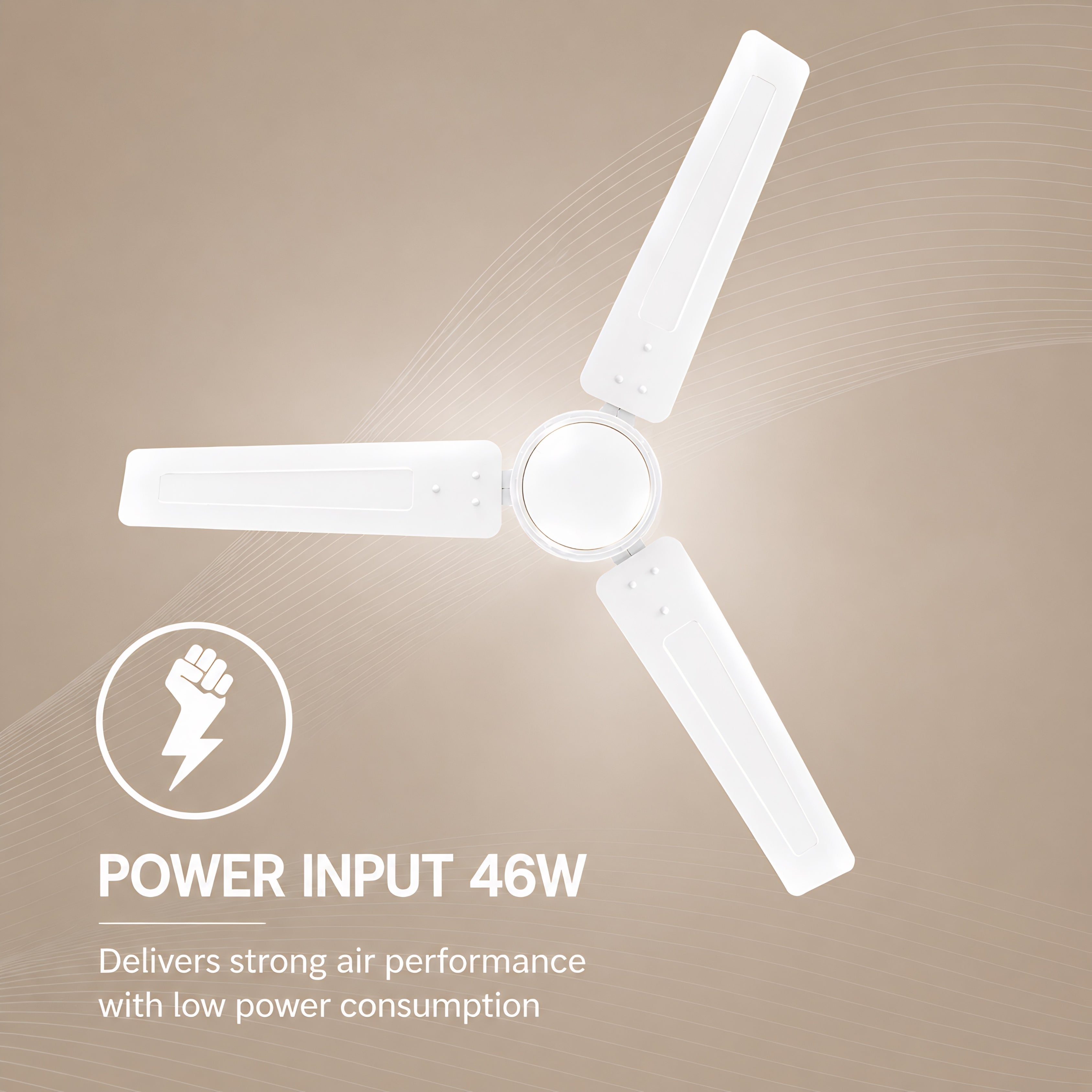 Crompton Surebreeze Starbriz 1200mm Ceiling Fan White | 390 RPM | 210 CMM Air Delivery | 53W Power | 3 Blades | 2 Year Warranty
