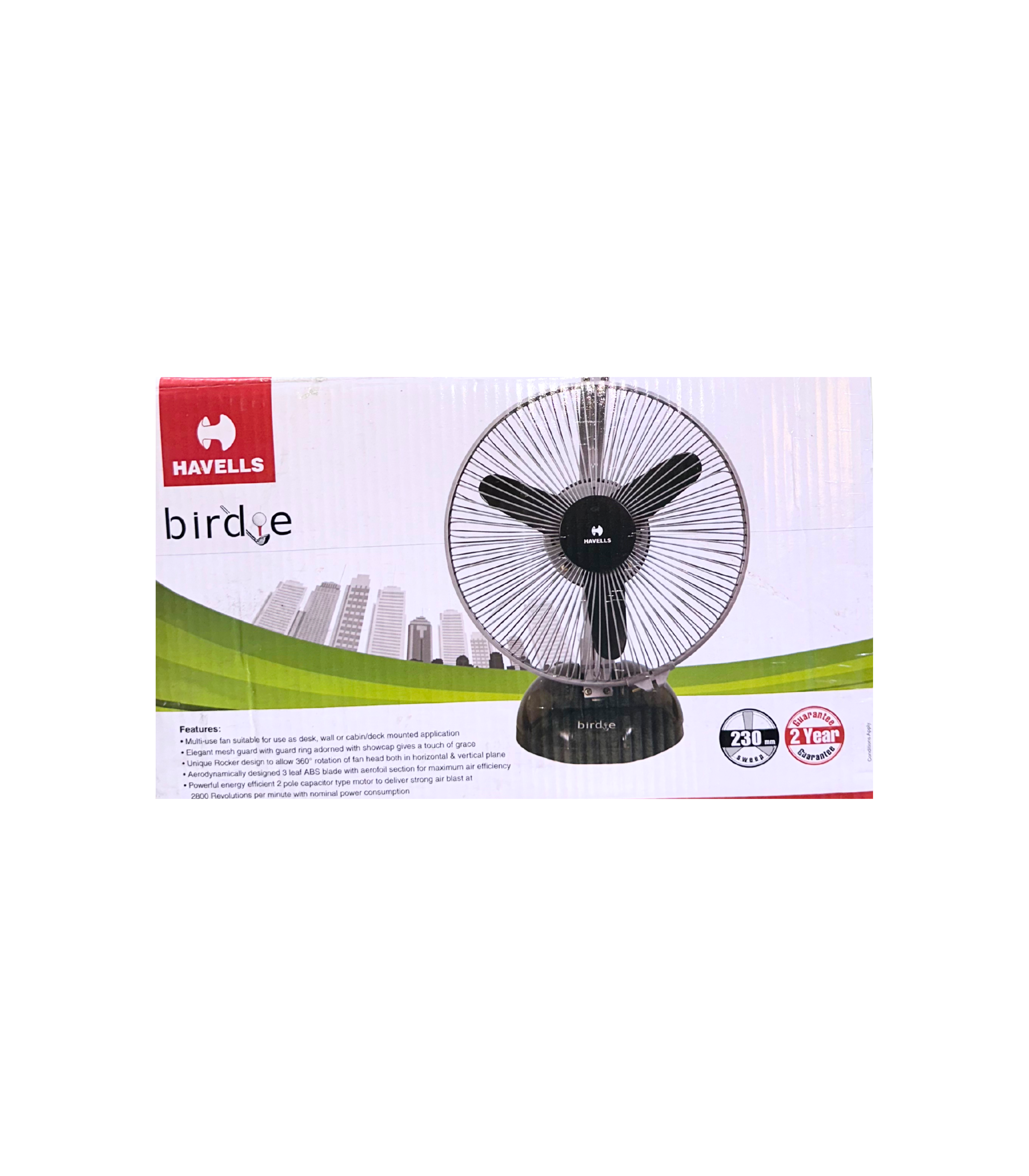 Havells Birdie 230mm Personal Table Fan 9 Inch Compact High Speed Fan – Black & Grey