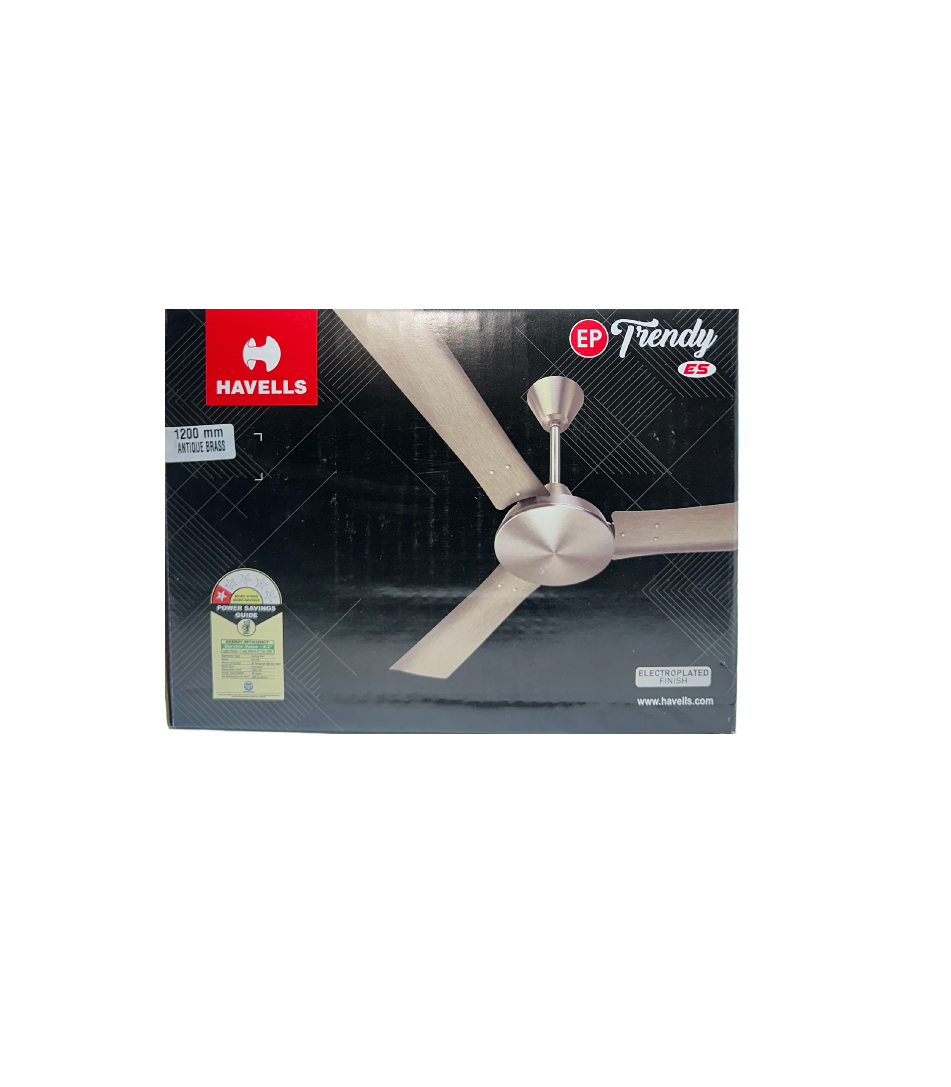Havells EP Trendy 1200mm Ceiling Fan Metal Finish – Antique Brass