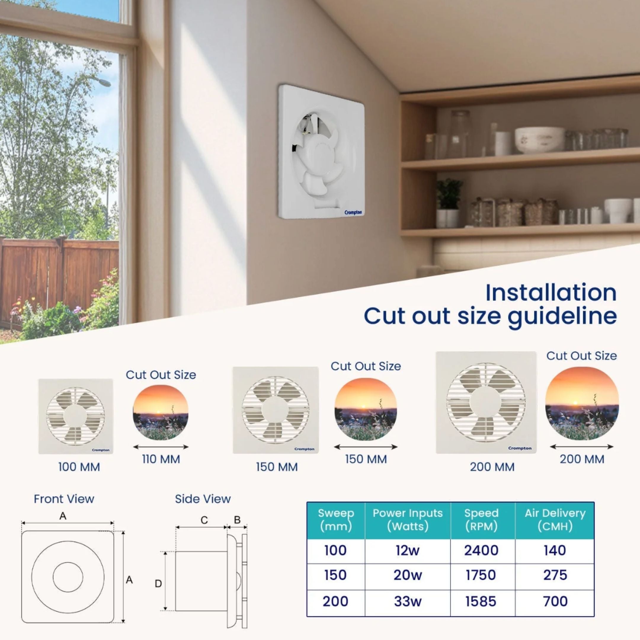 Crompton Ventilus 8" Exhaust Fan White | 2 Year Warranty