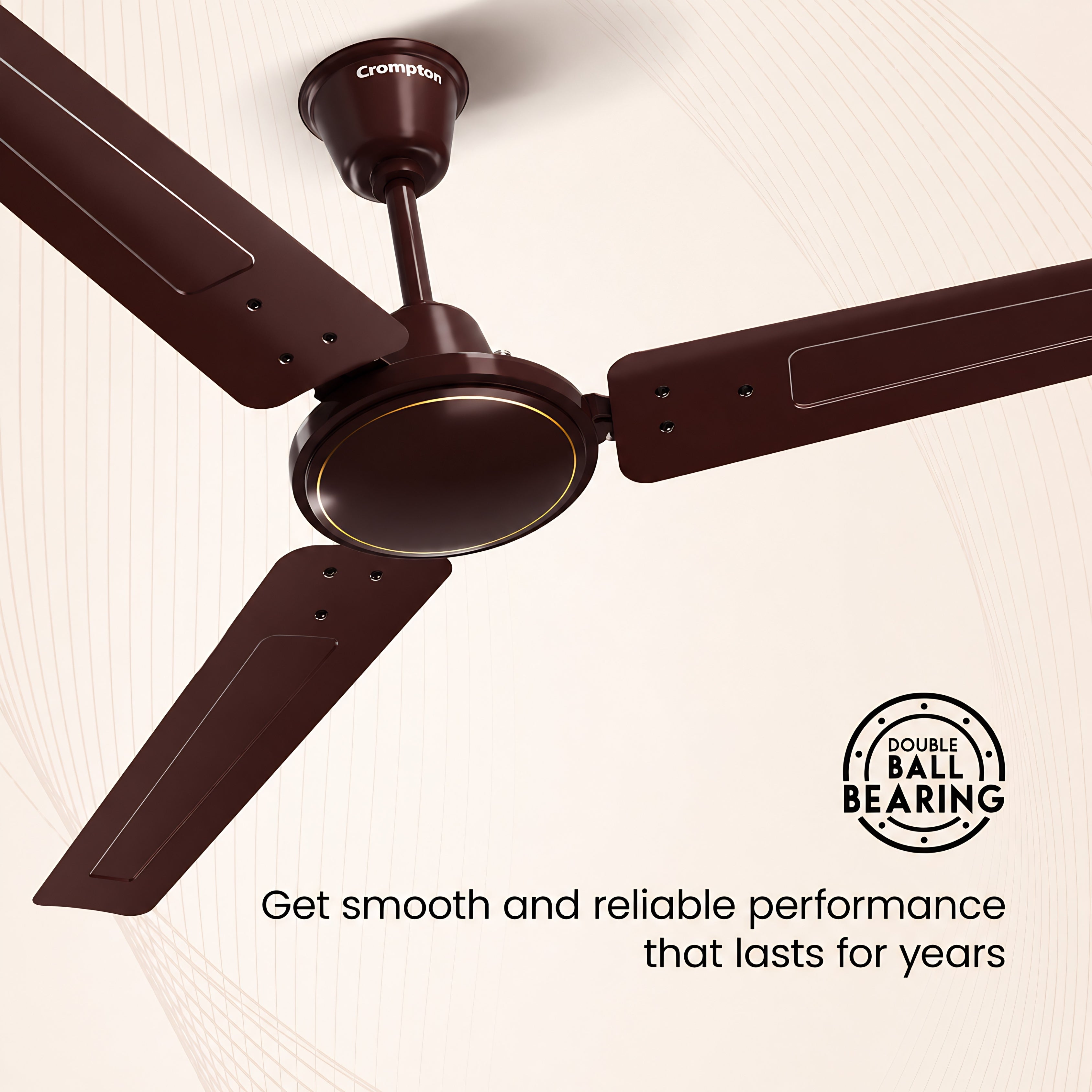 Crompton Surebreeze Starbriz 1200mm Ceiling Fan Brown | 46 W Power | 3 Blades | 2 Year Warranty