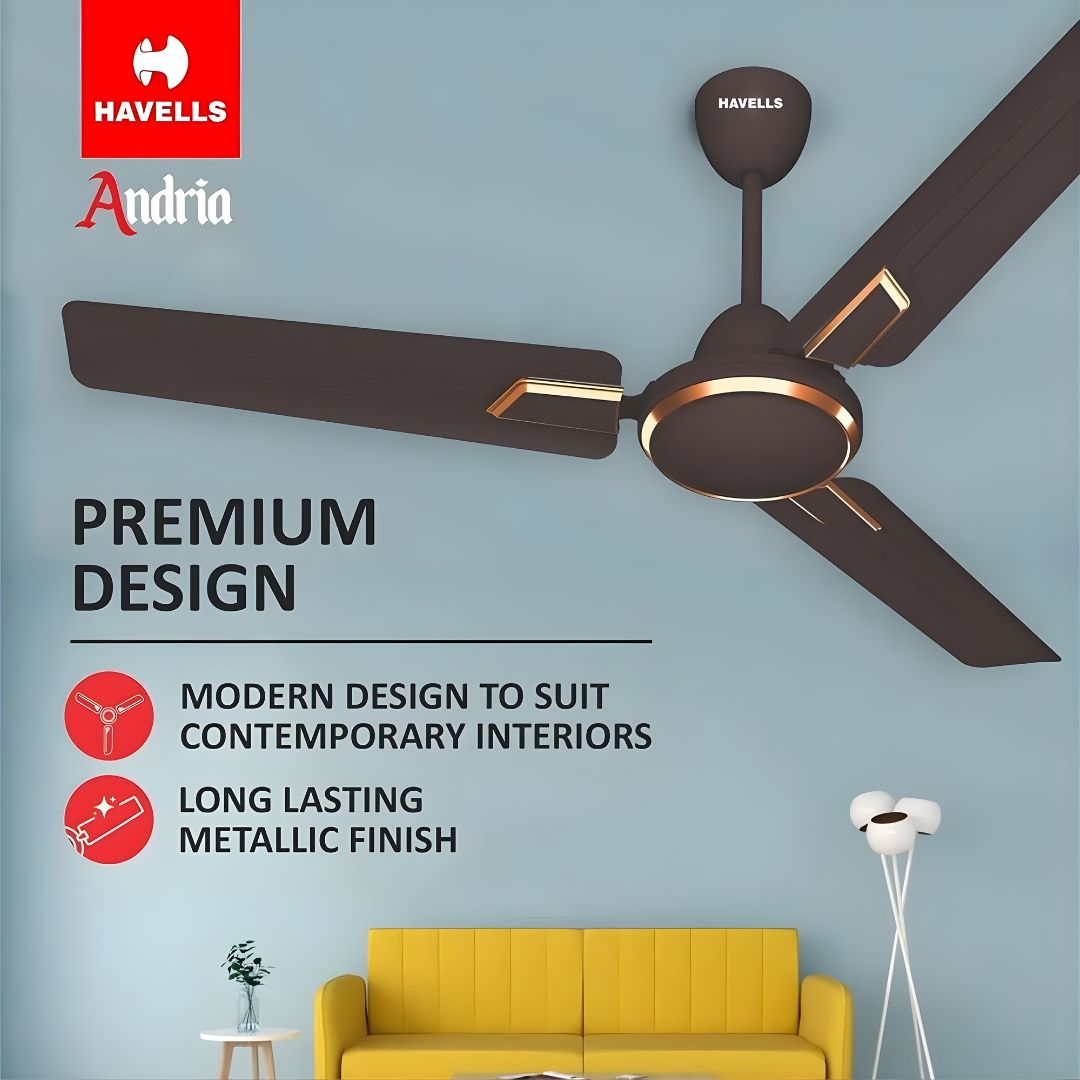 Havells Andria 1200mm Ceiling Fan Espresso Brown | 100% Copper Motor | 2 Year Warranty
