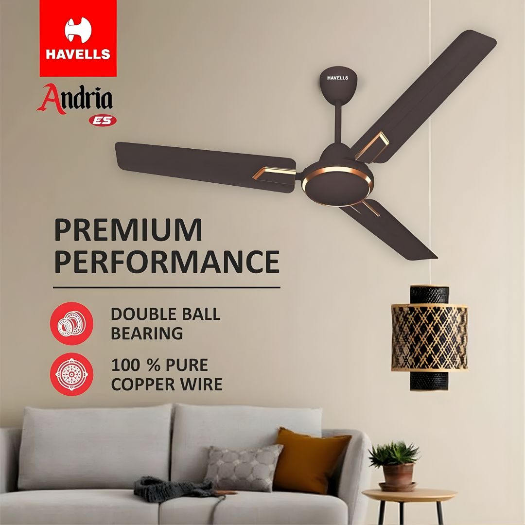 Havells Andria 1200mm Ceiling Fan Espresso Brown | 100% Copper Motor | 2 Year Warranty