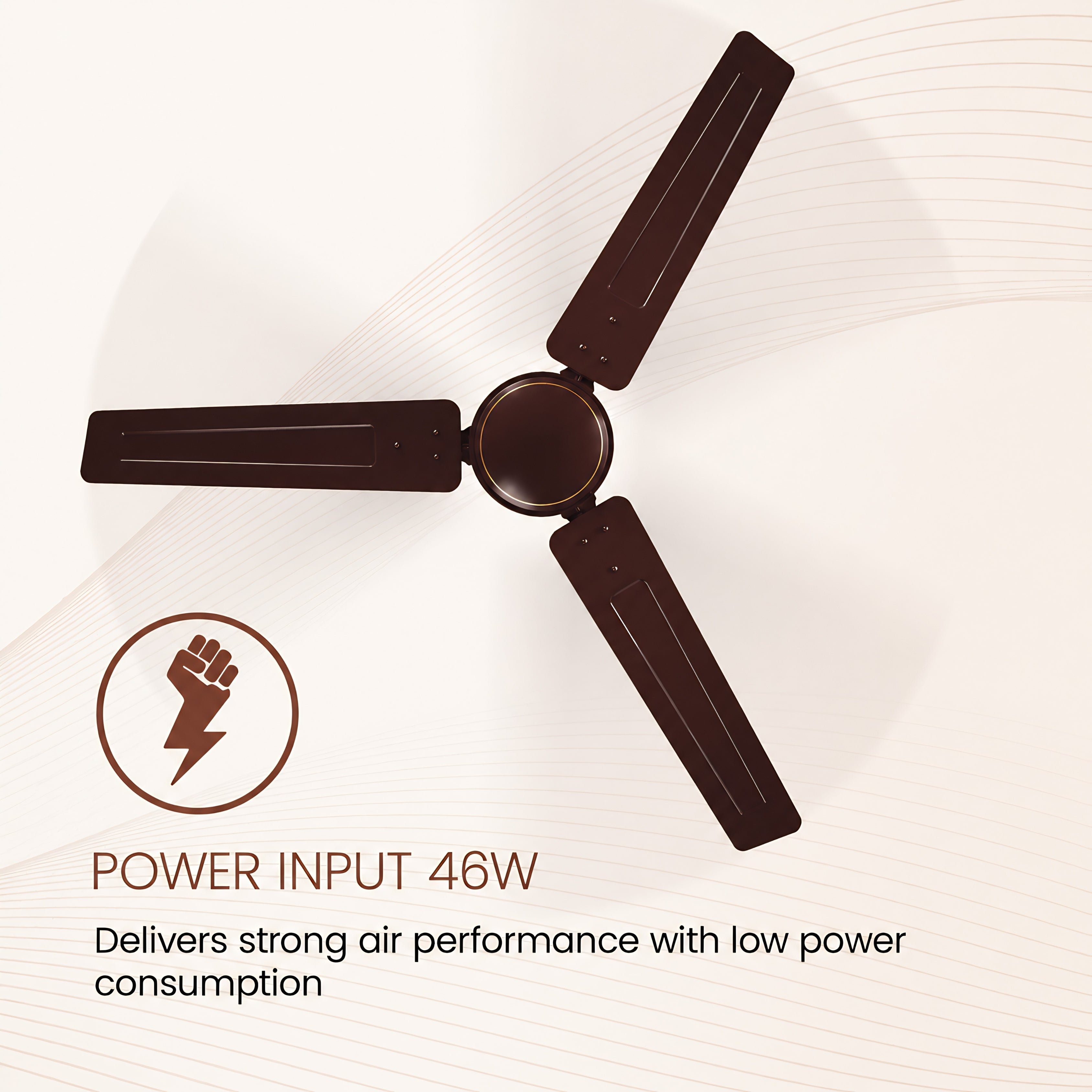 Crompton Surebreeze Starbriz 1200mm Ceiling Fan Brown | 46 W Power | 3 Blades | 2 Year Warranty