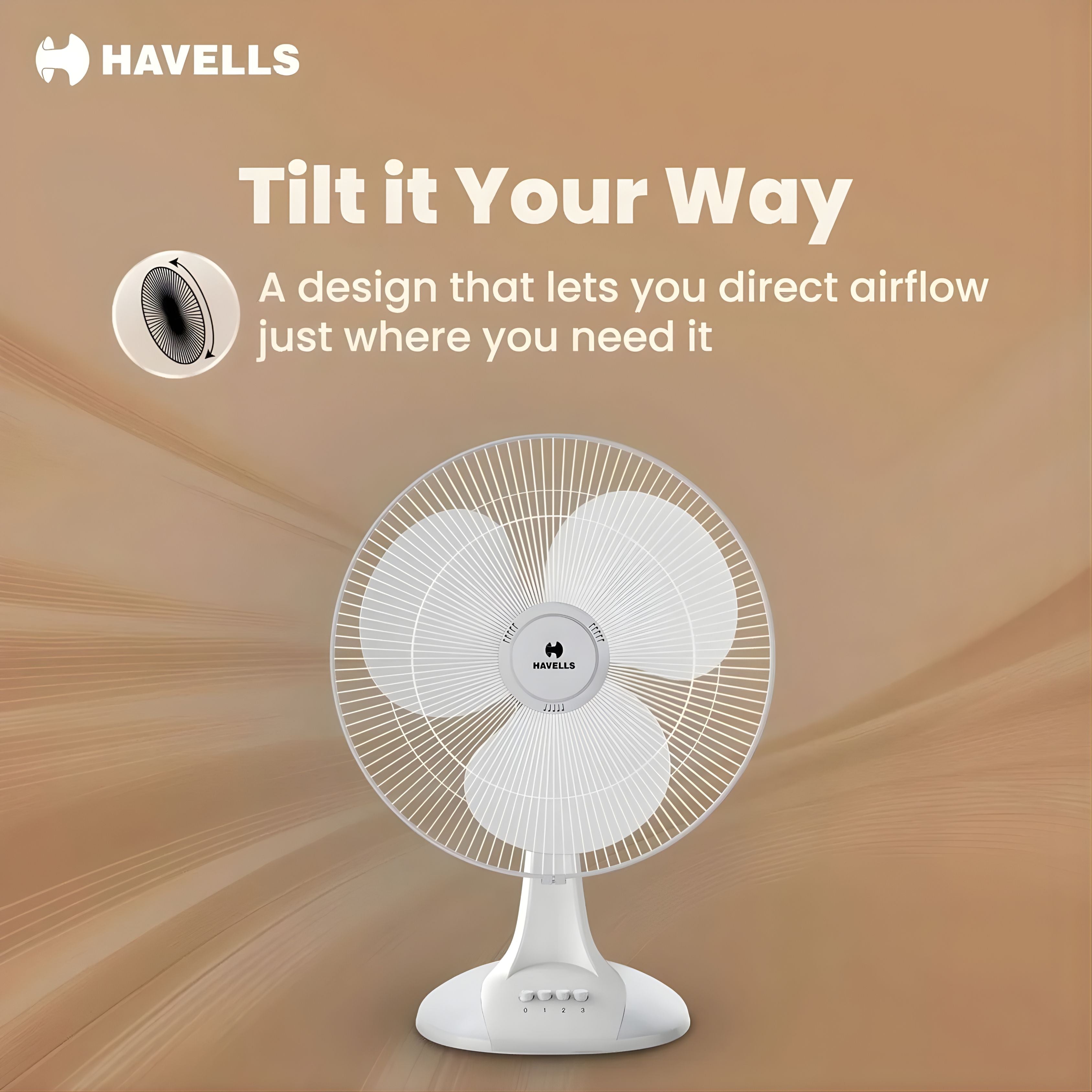 Havells Sameera 16 Inch High Speed Table Fan 400mm Powerful Air Delivery – White