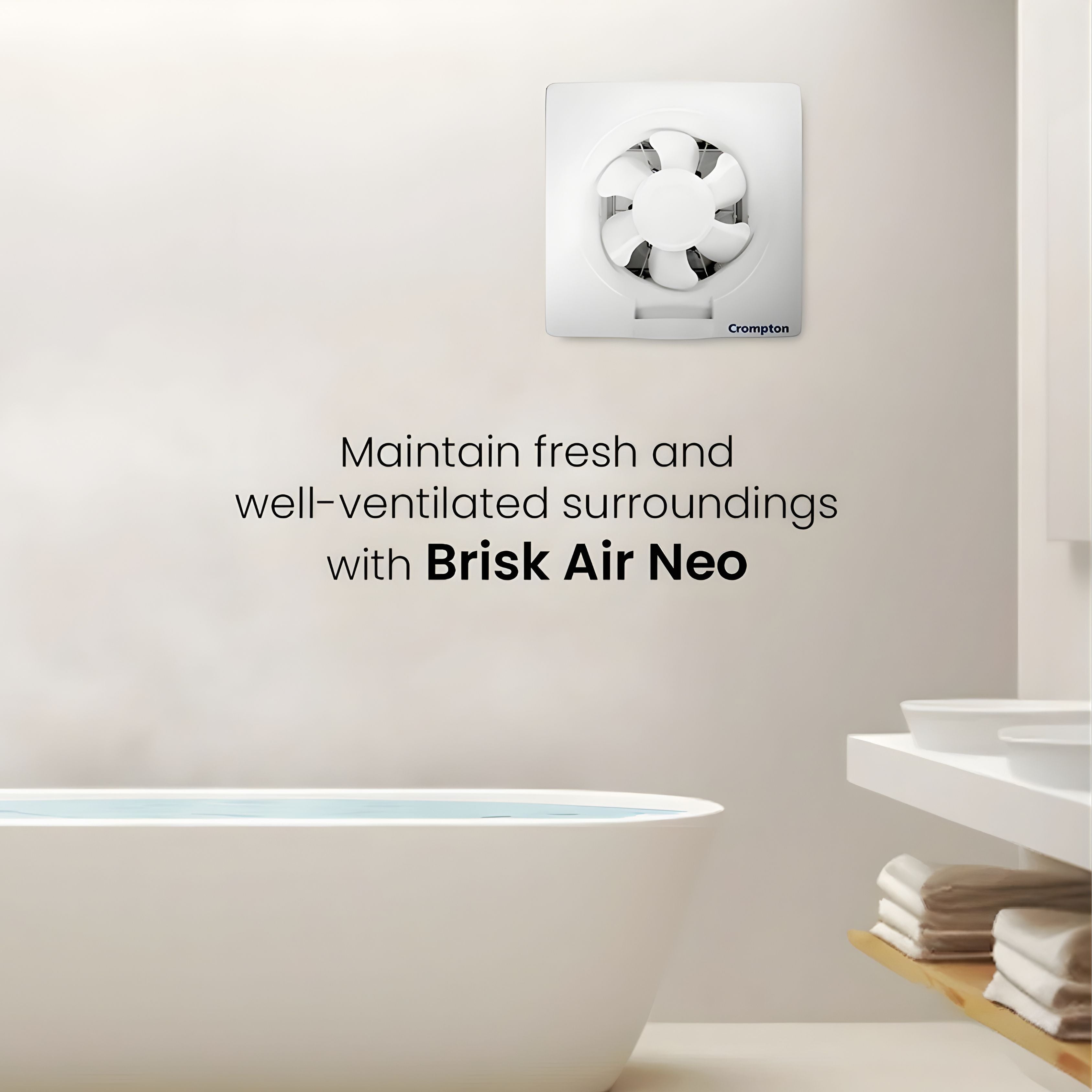 Crompton Brisk Air Neo 8" Exhaust Fan White | 2 Year Warranty