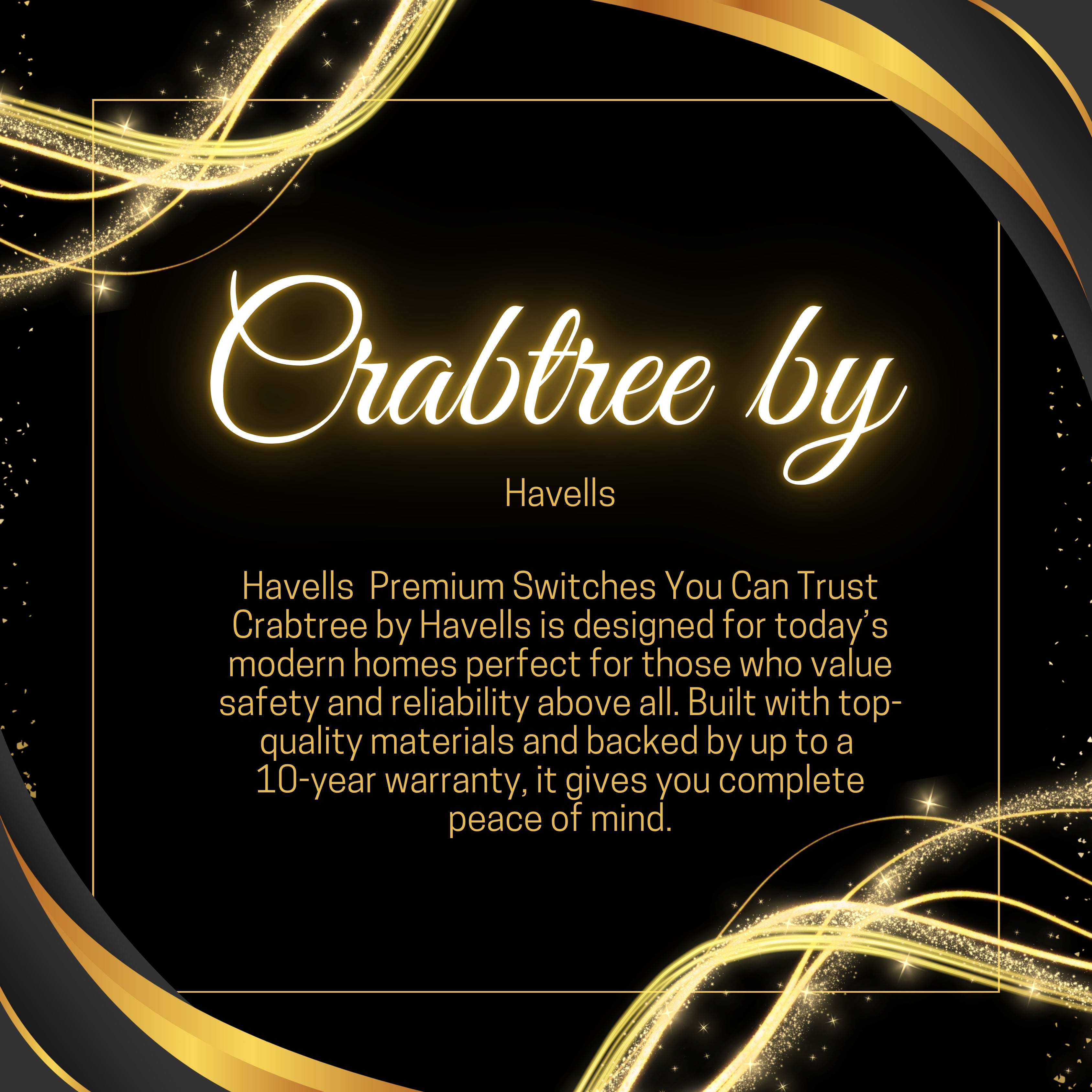 Havells Crabtree 4M Silver Glass Outer Plate | Premium Luxury Finish