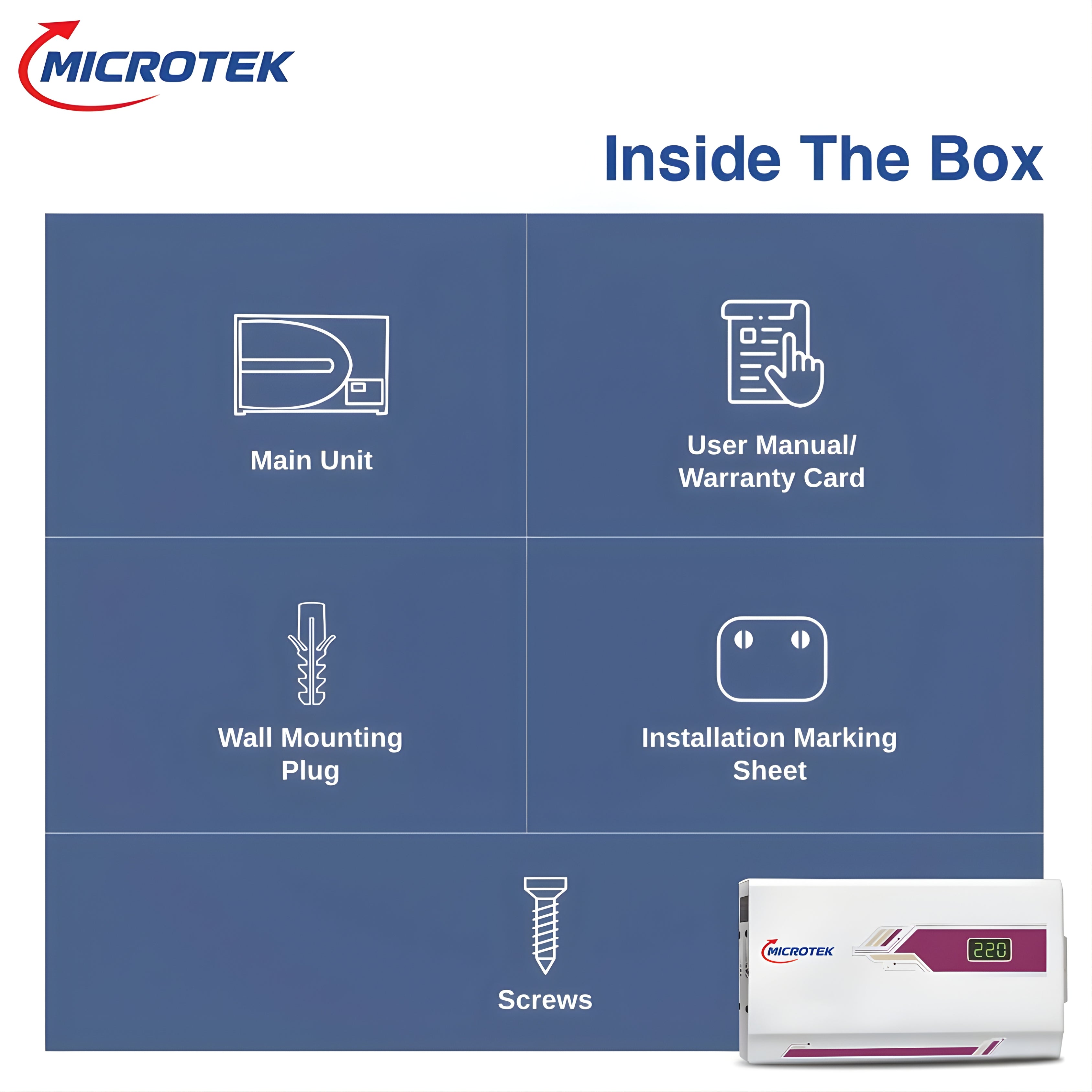 Microtek PEARL EM 4160+ AC Stabilizer for Up to 1.5 Ton AC | Digital Display | 3 Year Warranty